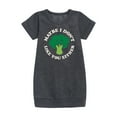 thumbnail image 1 of Instant Message - Broccoli - Maybe I Don't Like You Either - Toddler & Youth Girls Fleece Dress, 1 of 5