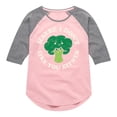 thumbnail image 1 of Instant Message - Broccoli - Maybe I Don't Like You Either - Toddler & Youth Girls Raglan Graphic T-Shirt, 1 of 5