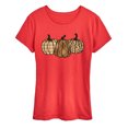 thumbnail image 1 of Instant Message - Brown Plaid Pumpkins - Women's Short Sleeve Graphic T-Shirt, 1 of 6
