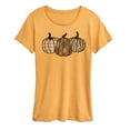 thumbnail image 1 of Instant Message - Brown Plaid Pumpkins - Women's Short Sleeve Graphic T-Shirt, 1 of 7