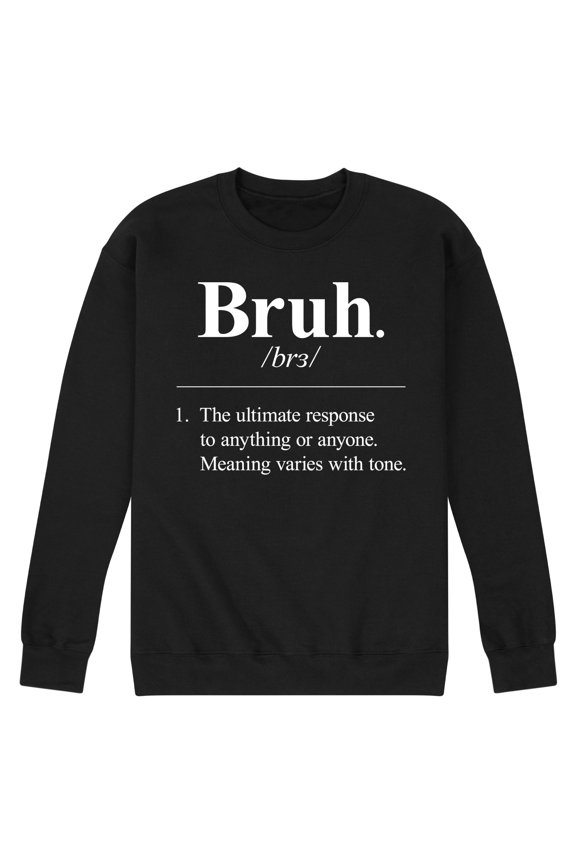 - Bruh Definition - Men's Crew Neck Fleece Pullover