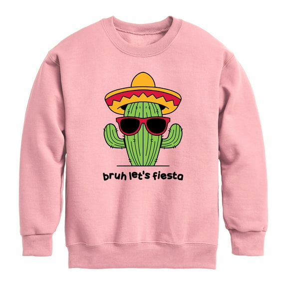 Instant Message - Bruh Let's Fiesta - Youth Boys Crew Fleece Sweatshirt