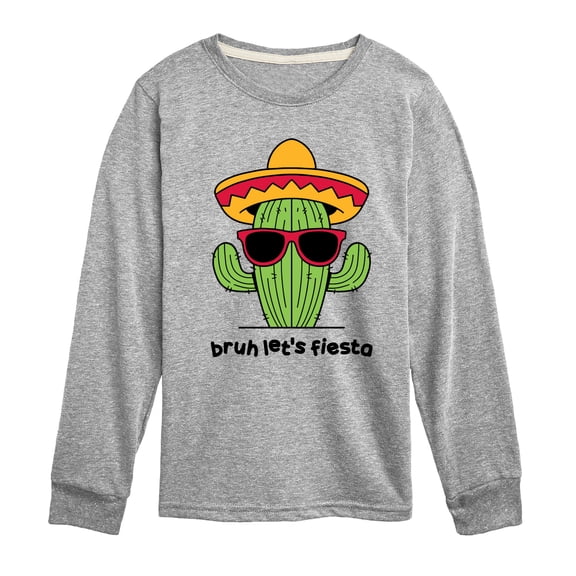 Instant Message - Bruh Let's Fiesta - Youth Boys Long Sleeve Graphic T-Shirt