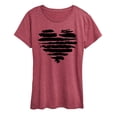 thumbnail image 1 of Instant Message - Brushstroke Heart Stripes - Women's Short Sleeve Graphic T-Shirt, 1 of 5