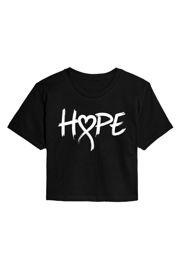 - Brushstroke Hope - Juniors Cropped Graphic T-Shirt