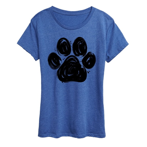 Instant Message - Brushstroke Paw Print - Women's Short Sleeve Graphic T-Shirt
