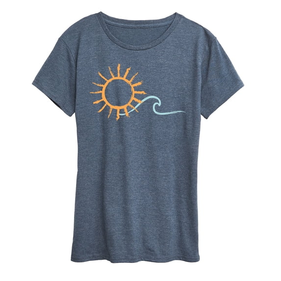 Instant Message - Brushstroke Sun And Wave - Women's Short Sleeve Graphic T-Shirt