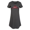 thumbnail image 1 of Instant Message - Buffalo Plaid Mama Bear With Cubs - Women's Any Way Dress, 1 of 6