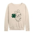 thumbnail image 1 of Instant Message - Bunny And Clover - Women's Lightweight French Terry Long Sleeve Shirt, 1 of 6
