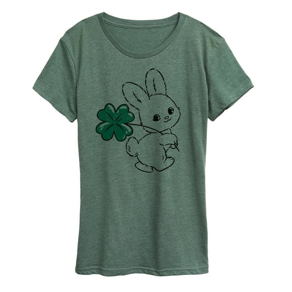 Instant Message - Bunny And Clover - Women's Short Sleeve Graphic T-Shirt