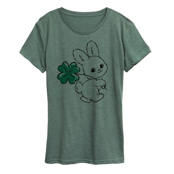 Instant Message - Bunny And Clover - Women's Short Sleeve Graphic T-Shirt
