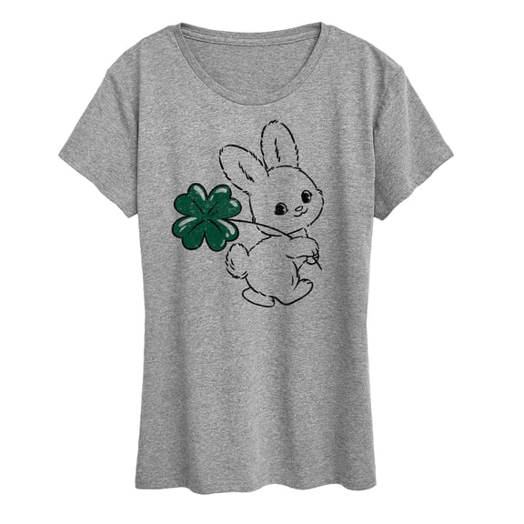 Instant Message - Bunny And Clover - Women's Short Sleeve Graphic T-Shirt