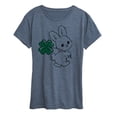 thumbnail image 1 of Instant Message - Bunny And Clover - Women's Short Sleeve Graphic T-Shirt, 1 of 6