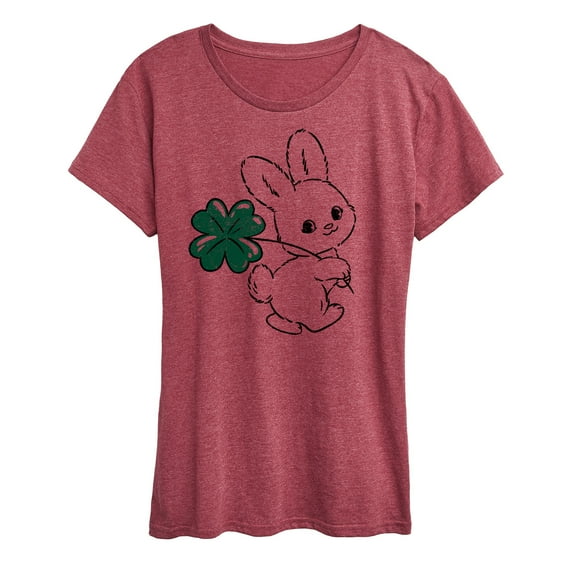 Instant Message - Bunny And Clover - Women's Short Sleeve Graphic T-Shirt