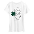 thumbnail image 1 of Instant Message - Bunny And Clover - Women's Short Sleeve Graphic T-Shirt, 1 of 6