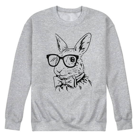 Instant Message - Bunny Bowtie - Men's Crew Neck Fleece Pullover