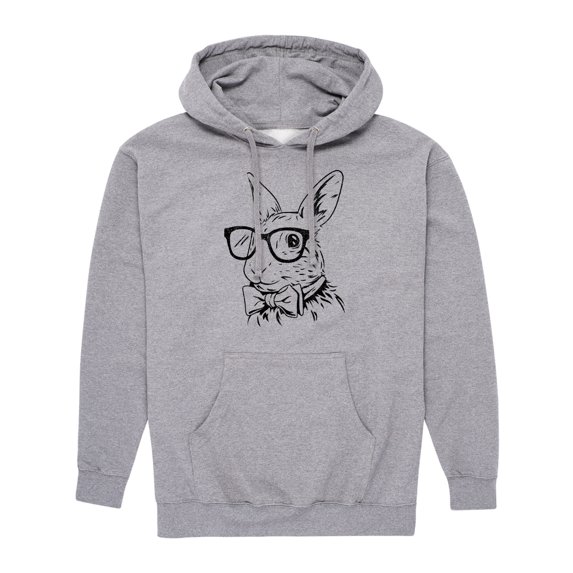 Instant Message - Bunny Bowtie - Men's Pullover Hooded Fleece Sweatshirt