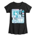 thumbnail image 1 of Instant Message - Bunny Computer Windows - Girls Fitted Short Sleeve Graphic T-Shirt, 1 of 6