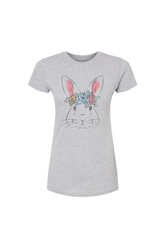 - Bunny Face - Juniors Fitted Graphic T-Shirt