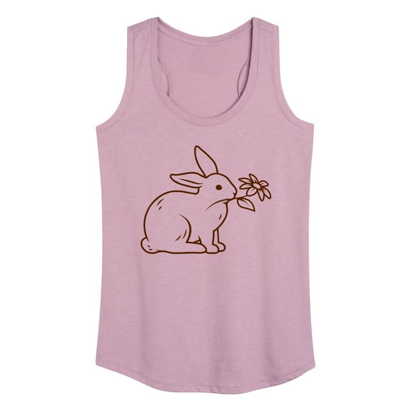Instant Message - Bunny With Flower - Women's Racerback Tank Top