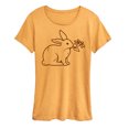 thumbnail image 1 of Instant Message - Bunny With Flower - Women's Short Sleeve Graphic T-Shirt, 1 of 7
