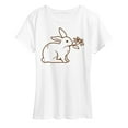thumbnail image 1 of Instant Message - Bunny With Flower - Women's Short Sleeve Graphic T-Shirt, 1 of 6
