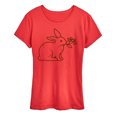 thumbnail image 1 of Instant Message - Bunny With Flower - Women's Short Sleeve Graphic T-Shirt, 1 of 6