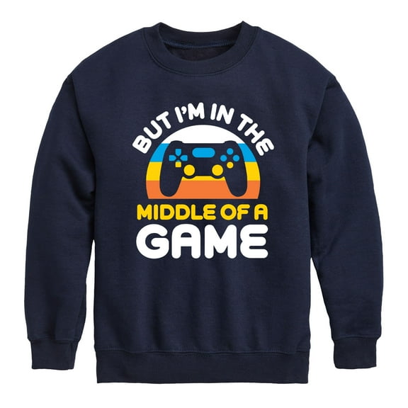 Instant Message - But Im In The Middle Game - Toddler And Youth Crewneck Fleece Sweatshirt