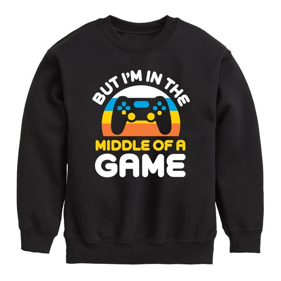 Instant Message - But Im In The Middle Game - Toddler And Youth Crewneck Fleece Sweatshirt