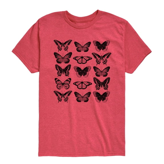 Instant Message - Butterfly Grid - Youth Boys Short Sleeve Graphic T-Shirt