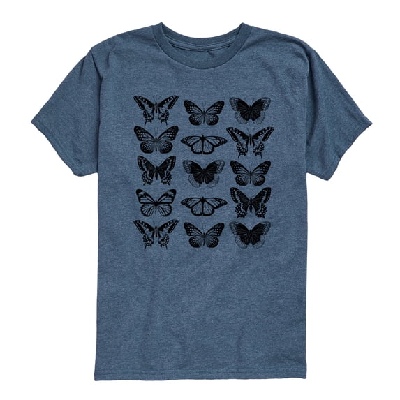 Instant Message - Butterfly Grid - Youth Boys Short Sleeve Graphic T-Shirt
