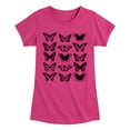 thumbnail image 1 of Instant Message - Butterfly Grid - Youth Girls Fitted Short Sleeve T-Shirt, 1 of 5