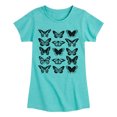 thumbnail image 1 of Instant Message - Butterfly Grid - Youth Girls Fitted Short Sleeve T-Shirt, 1 of 5