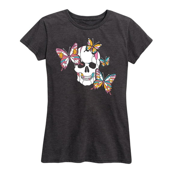 Instant Message - Butterfly Skull - Women's Short Sleeve Graphic T-Shirt