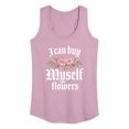 thumbnail image 1 of Instant Message - Buy Myself Flowers - Women's Racerback Tank Top, 1 of 6