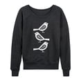 thumbnail image 1 of Instant Message - Bw Scandinavian Birds - Women's Lightweight French Terry Long Sleeve Shirt, 1 of 5