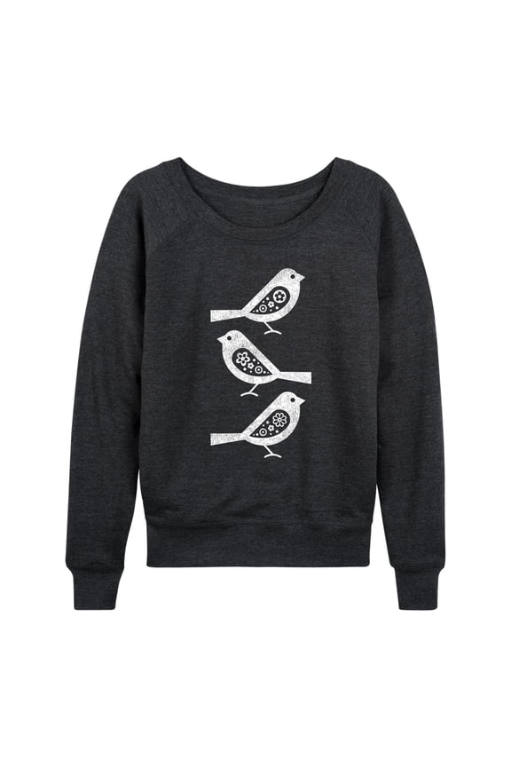 - Bw Scandinavian Birds - Women's Lightweight French Terry Long Sleeve Shirt