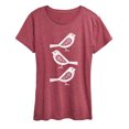 thumbnail image 1 of Instant Message - Bw Scandinavian Birds - Women's Short Sleeve Graphic T-Shirt, 1 of 5