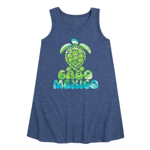 Instant Message - Cabo Mexico Sea Turtle  - Toddler & Youth Girls A-line Dress
