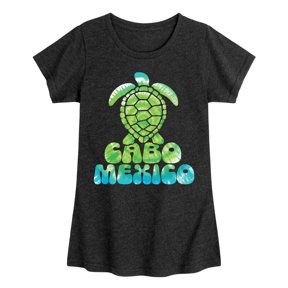 Instant Message - Cabo Mexico Sea Turtle Fitted Short Sleeve Graphic T-Shirt