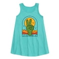 thumbnail image 1 of Instant Message - Cactus Peace Sign - Toddler & Youth Girls A-line Dress, 1 of 5