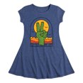 thumbnail image 1 of Instant Message - Cactus Peace Sign - Toddler & Youth Girls Fit & Flare Dress, 1 of 1