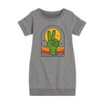 thumbnail image 1 of Instant Message - Cactus Peace Sign - Toddler & Youth Girls Fleece Dress, 1 of 1