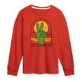 thumbnail image 1 of Instant Message - Cactus Peace Sign - Toddler & Youth Long Sleeve Graphic T-Shirt, 1 of 6