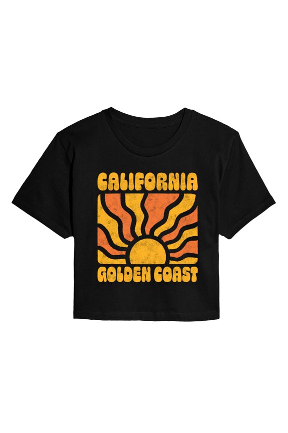 - California Golden Coast - Juniors Cropped Graphic T-Shirt