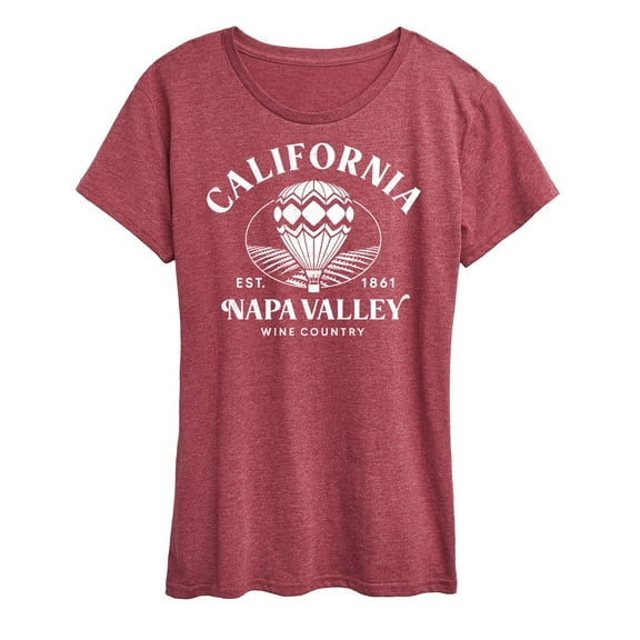 Instant Message - California Napa Valley Hot Air Balloon - Women's Short Sleeve Graphic T-Shirt