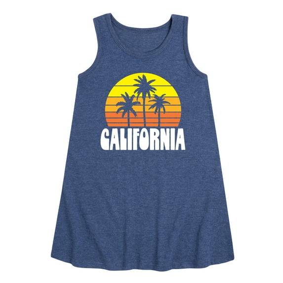 Instant Message - California Retro Sunset - Toddler & Youth Girls A-line Dress
