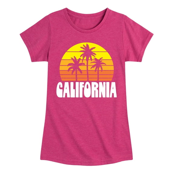 Instant Message - California Retro Sunset - Toddler & Youth Girls Short Sleeve Graphic T-Shirt