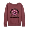 thumbnail image 1 of Instant Message - Call Me Antisocial; Don't Call - Women's Lightweight Terry Long Sleeve Shirt, 1 of 6