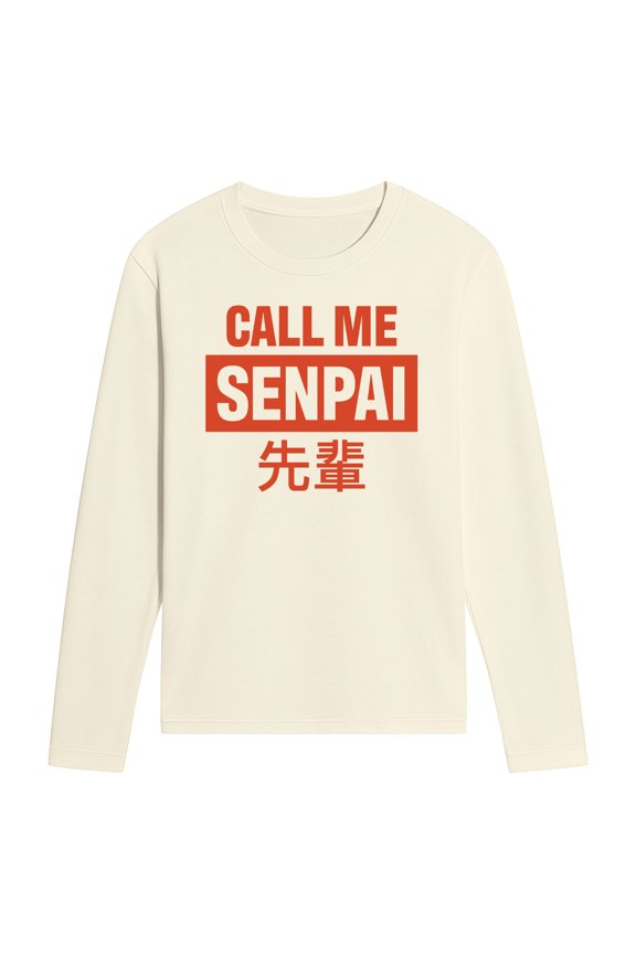 - Call Me Senpai - Men's Long Sleeve Graphic T-Shirt